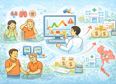 การพัฒนาแบบจำลองทำนายความเสี่ยงและภาวะแทรกซ้อนจากโรคเบาหวานและความดันโลหิตสูงในประเทศไทยเพื่อประเมินผลกระทบทางเศรษฐกิจต่อระบบหลักประกันสุขภาพและระบบสุขภาพ