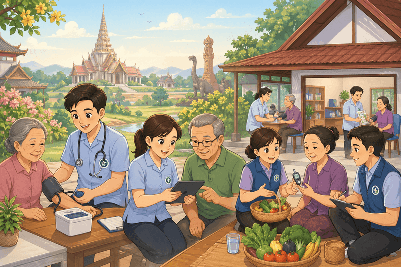 การนำผลงานวิจัยไปใช้ประโยชน์: รูปแบบการป้องกันและดูแลผู้ป่วยโรคไตเรื้อรัง เบาหวาน ความดันโลหิตสูง โดย อาสาสมัครสาธารณสุขร่วมกับบุคลากรทางสาธารณสุขในบริบทหน่วยบริการปฐมภูมิ จังหวัดขอนแก่น” 